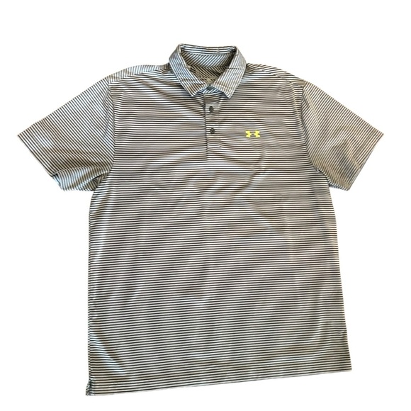 Under Armour Heat-Gear Loose Men's Striped Dri-Fit Polo Golf Shirt Size XL - Picture 1 of 5